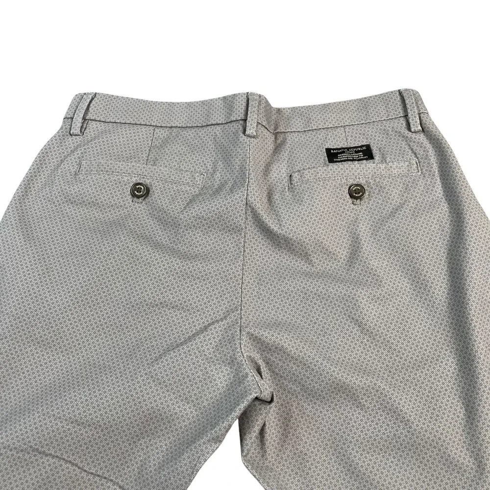 Banana Republic Mason Chino Pant 31x29 Paris Gray MicroPrint Cotton Stretch-READ